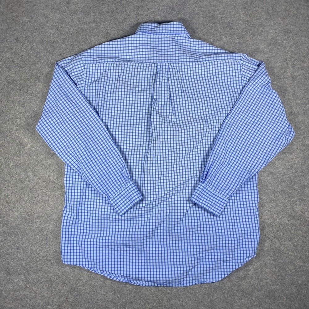 Brooks Brothers Mens Button Down Shirt Blue Gingham Check Long Sleeve Size L 346 - Picture 3 of 7